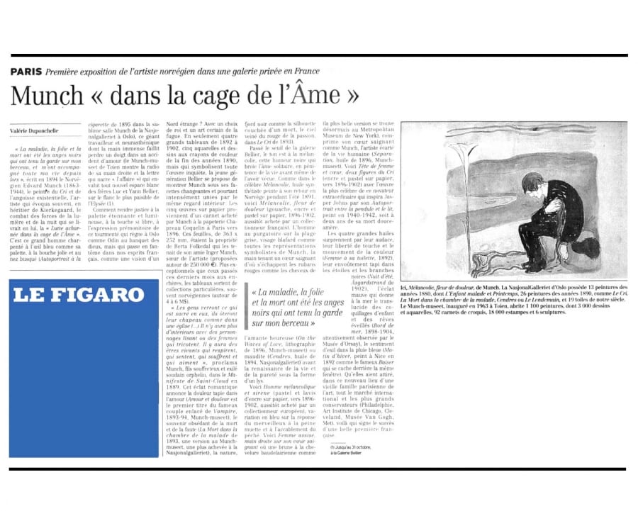 Coupure de presse —  Munch « dans la cage de L’Âme »