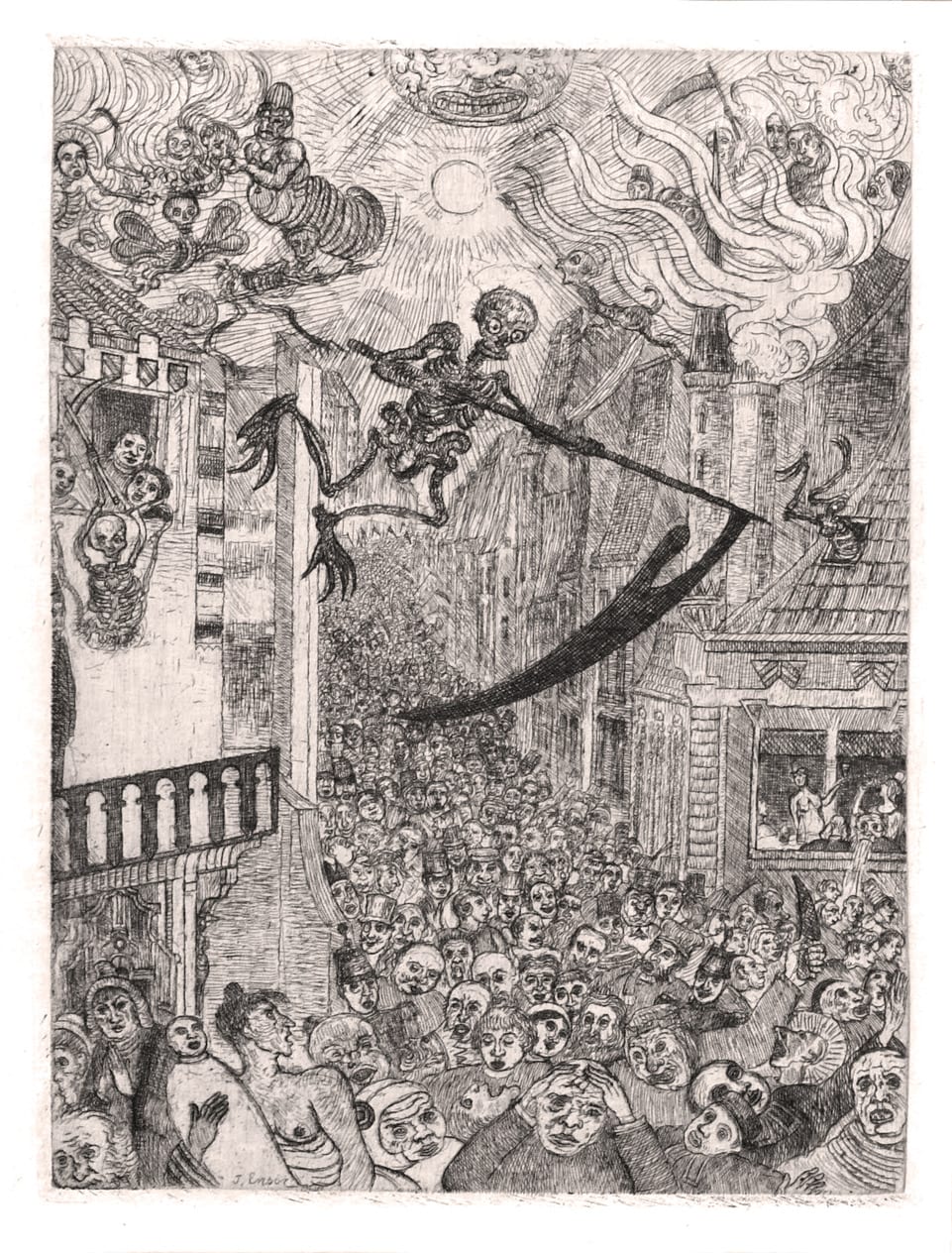 James Ensor, La Mort poursuivant le troupeau des humains, 1985 James Ensor, La Mort poursuivant le troupeau des humains, 1985